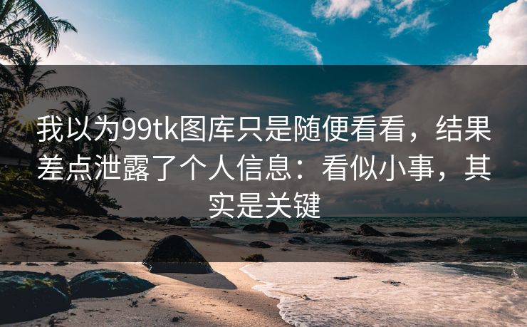 我以为99tk图库只是随便看看，结果差点泄露了个人信息：看似小事，其实是关键